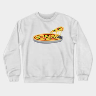 Cutting a pizza slice , pizza foodie Crewneck Sweatshirt